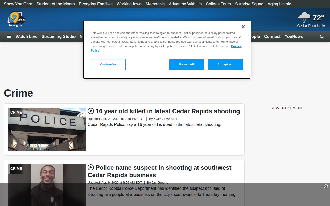 KCRG regional crime news relevant to Black Hawk County arrest reports